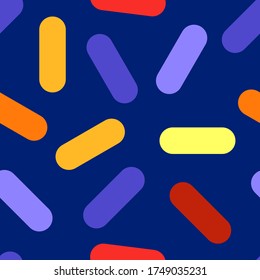  Patrón ininterrumpido colorido de palos redondeados en el vector. Patrón de material para uso de fondo, papel de envoltura, diseño textil.