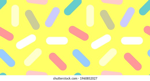 Colorful seamless pattern of rounded sticks in vector. Stock pattern for backdrop use, wrapping paper, textile design.