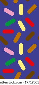 Colorful seamless pattern of rounded sticks in vector. Stock pattern for backdrop use, wrapping paper, textile design, web.