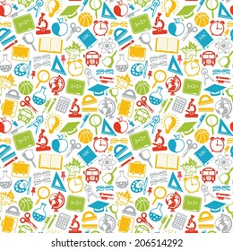 colorful seamless pattern school subjects
