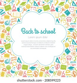 colorful seamless pattern school subjects