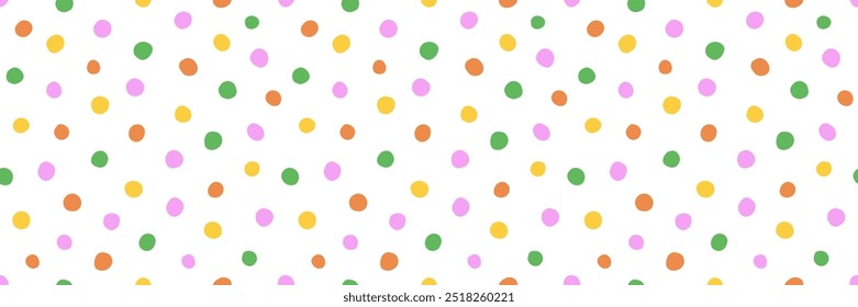 Colorido conjunto de patrones sin fisuras de lunares dibujados a mano. Diseño de moda con Formas abstractas, impresión de Fondo de pantalla doodle simple y juguetón.