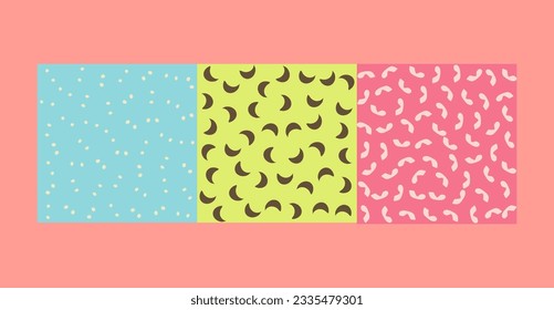 colorful seamless pattern set with particles