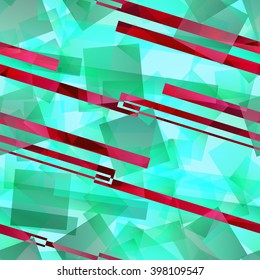 Colorful Seamless pattern with squares, lines. Endless Abstract geometrical background.
