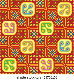 colorful seamless pattern with squares and stars