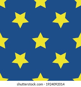 Patrón colorido y sin fisuras con estrellas. Interminable cielo estrellado. Ilustración vectorial de dibujos animados para niños.
