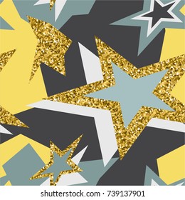 Colorful seamless pattern with stars, spots and dots. Decorative wallpaper, good for printing. Hand drawn overlapping background, texture with decor elements, lines and shapes. Design backdrop vector