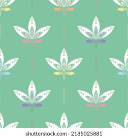 Colorful seamless pattern with stylized flowers