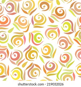 Colorful seamless pattern with stylized flowers roses