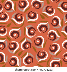 Colorful seamless pattern with stylized flowers roses