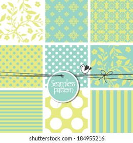 Colorful seamless pattern swatches