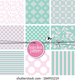 Colorful seamless pattern swatches
