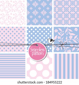 Colorful seamless pattern swatches