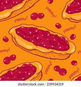 Colorful seamless pattern with tasty cherry pie