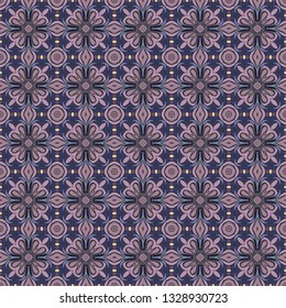 Colorful seamless pattern for textile and design in blue.