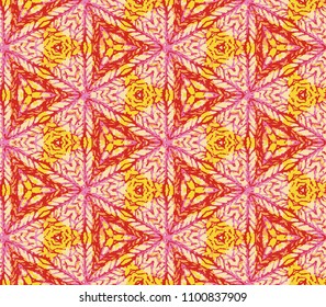 Colorful Seamless Pattern. Tile For Background, Banner, Textile, Screen, Wrapping, Print, Fabric. Abstract Painted Pattern Tile