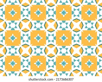 Colorful Seamless Pattern with Tribal Shape. Designed in Ikat, Aztec, Folklore, and Arabic Style. Ideal for Fabric Garment, Ceramics, Wallpaper. Vector Illustration.