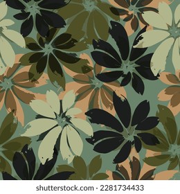 Colorful seamless pattern of tropical leaves on a dark background. Purple Continuous Color Flora Textile Wallpaper.