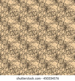 Colorful seamless pattern of twisted threads and lines.
