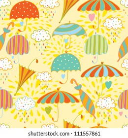 Colorful seamless pattern with umbrella. Seamless pattern can be used for wallpaper, pattern fills, web page background, surface textures.