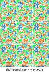 Colorful seamless pattern. Unique bright abstract vector design.