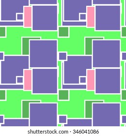 Colorful seamless pattern. Vector abstract geometric background with squares. 