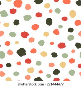 Colorful seamless pattern. Vector painted background. Abstract spots.