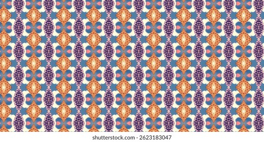 Colorful Seamless Pattern with Warm and Cool Tones