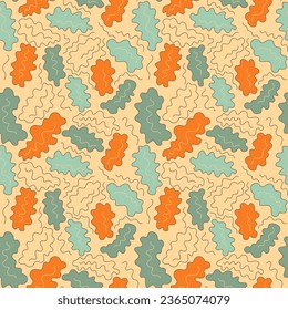 Colorful seamless pattern with wave shapes