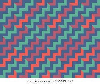 Colorful seamless pattern with zigzags. Low poly geometric background.