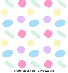 Colorful seamless pattern.Pastel sticky note repeat pattern isolated on background.Vector graphic illustration.