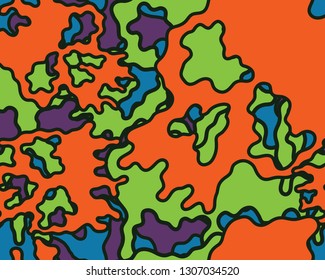 Colorful seamless patterns with skulls.Vector illustration.