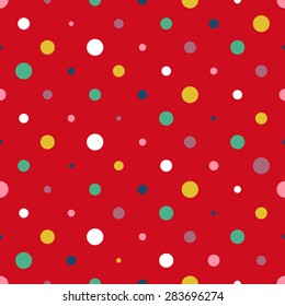 colorful seamless Polka dot pattern background