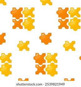 Colorful seamless puzzle pattern autism day pattern.