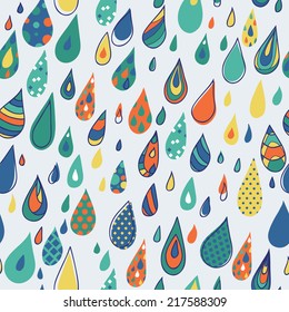 colorful seamless raindrops pattern 