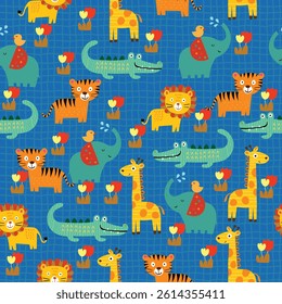 colorful seamless repeating pattern for kids