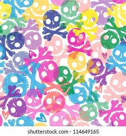 colorful seamless scull background