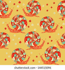 colorful seamless snails