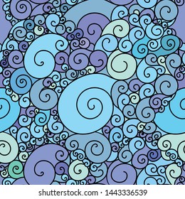 Colorful seamless spirals inspired oriental ethnic pattern