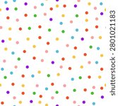 Colorful seamless sprinkle pattern with dot confetti texture. Vector festive background for Easter, birthdays, cards, posters and banners.