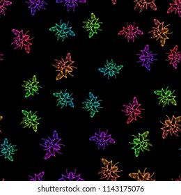 Colorful seamless stag beetles pattern background. Nice and beautiful hand-drawn vector illustration