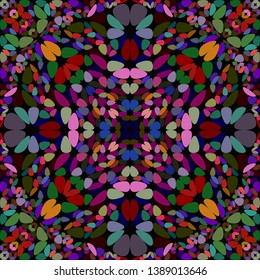 Colorful seamless stone kaleidoscope pattern wallpaper - geometrical abstract vector background illustration