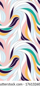 Colorful seamless striped pattern. Wavy stylish abstract background. Vector, EPS 10