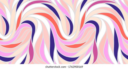 Colorful seamless striped pattern. Wavy stylish abstract background. Vector, EPS 10