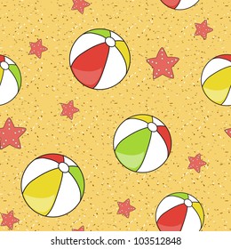 Colorful seamless summer (beach) pattern , vector