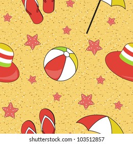 Colorful seamless summer (beach) pattern , vector