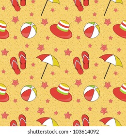 Colorful seamless summer (beach) pattern , vector