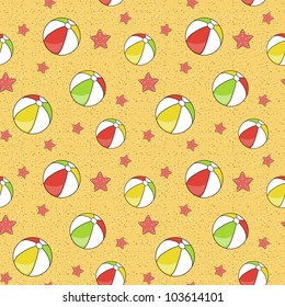 Colorful seamless summer (beach) pattern , vector