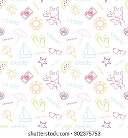 Colorful seamless summer pattern.