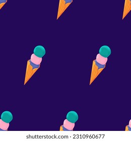 Colorful seamless summer pattern with Icecream cone